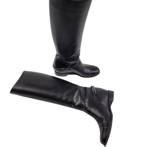 Christian Louboutin Calfskin Cate Chain Flat Tall Boots - Picture 5 of 13